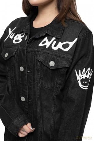 Yungblud: Unisex Denim Jacket: Be Fooking Happy (Back & Sleeve Print) (X-Large)