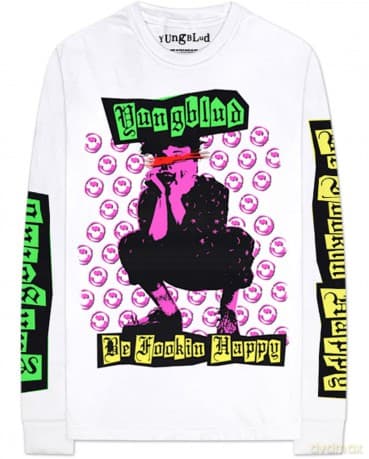 Yungblud: Unisex Long Sleeve T-Shirt: Punker (White) (Back & Sleeve Print) (X-Small)
