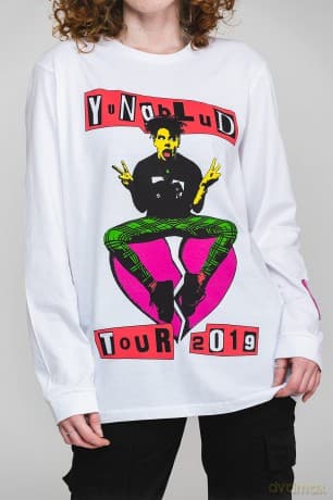 Yungblud: Unisex Long Sleeve T-Shirt: Tour (White) (Back & Sleeve Print) (Medium)