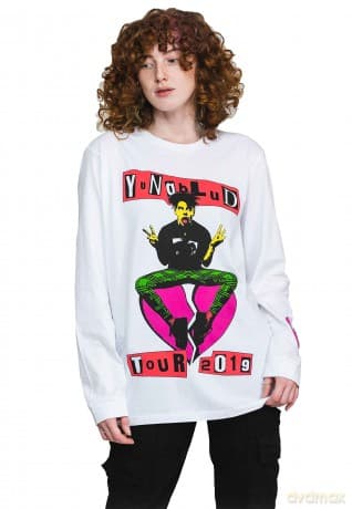 Yungblud: Unisex Long Sleeve T-Shirt: Tour (White) (Back & Sleeve Print) (XX-Large)