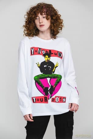 Yungblud: Unisex Long Sleeve T-Shirt: Tour (White) (Back & Sleeve Print) (XX-Large)