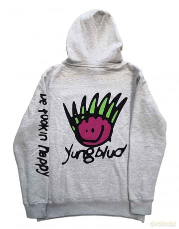 Yungblud: Unisex Pullover Hoodie: Face (Off White) (Back Print) (X-Large)