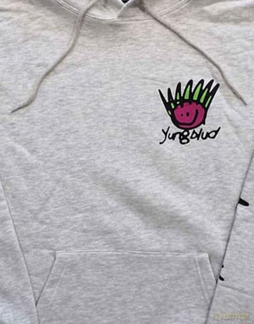 Yungblud: Unisex Pullover Hoodie: Face (Off White) (Back Print) (XX-Large)