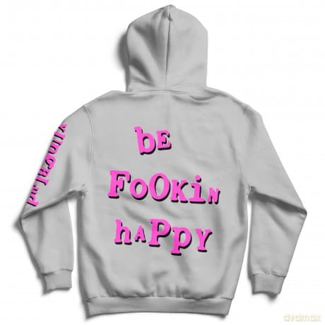 Yungblud: Unisex Pullover Hoodie: Raver Smile (Off White) (Back Print) (X-Large)