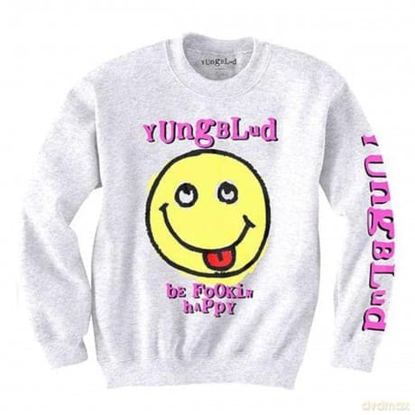 Yungblud: Unisex Sweatshirt: Raver Smile (White) (Back & Sleeve Print) (X-Large)