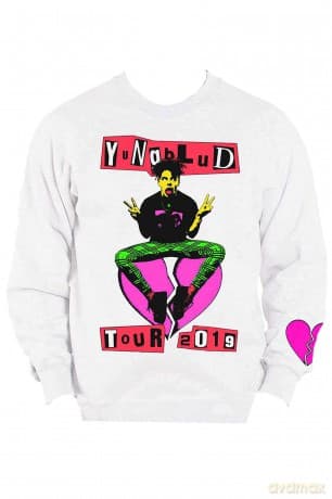 Yungblud: Unisex Sweatshirt: Raver Smile (White) (Back & Sleeve Print) (X-Small)