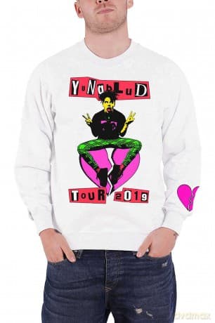 Yungblud: Unisex Sweatshirt: Tour (White) (Back & Sleeve Print) (Large)