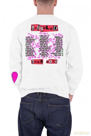 Yungblud: Unisex Sweatshirt: Tour (White) (Back & Sleeve Print) (Large)