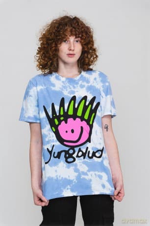 Yungblud: Unisex T-Shirt: Face (Blue) (Wash Collection) (Large)