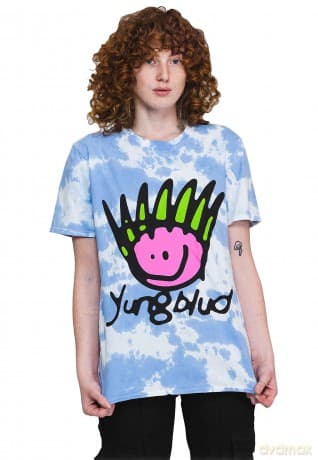 Yungblud: Unisex T-Shirt: Face (Blue) (Wash Collection) (Medium)