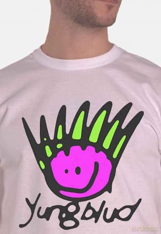 Yungblud: Unisex T-Shirt: Face (White) (Back Print) (XX-Large)