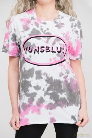 Yungblud: Unisex T-Shirt: Scratch Logo Oval (Grey) (Wash Collection) (Small)