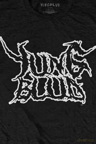 Yungblud: Unisex T-Shirt: Weird Flaming Skeletons (Black) (Back Print) (Medium)