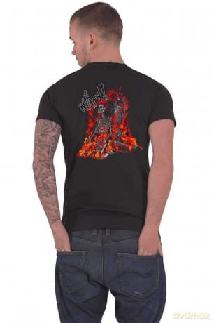 Yungblud: Unisex T-Shirt: Weird Flaming Skeletons (Black) (Back Print) (XX-Large)