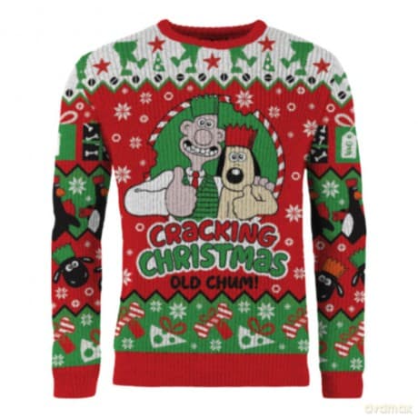 Wallace & Gromit Christmas Sweater Cracking Christmas Old Chum! Size L