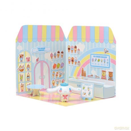 Hello Kitty and Friends Mini figure Sticker House Cinnamoroll Ice Cream Parlour