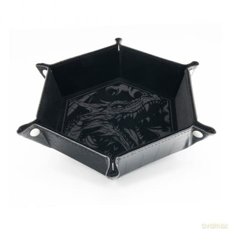 CritStones Folding Dice Tray Dragon Skin Edition Black