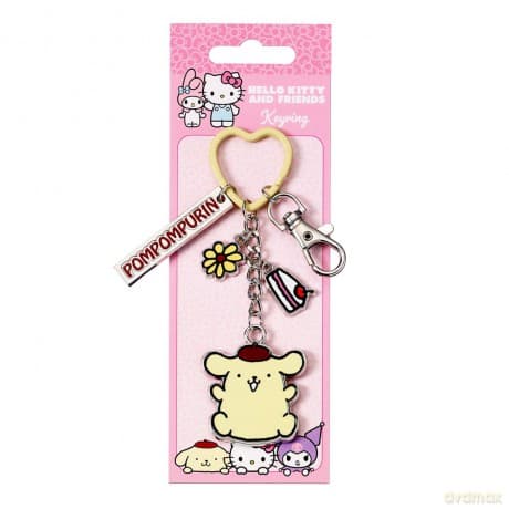 Hello Kitty Key Chain with Pompompurin Charms 15 cm
