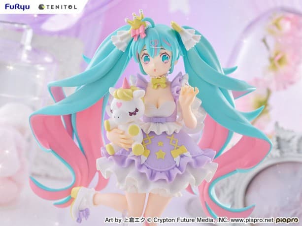Hatsune Miku Tenitol PVC Statue Hatsune Miku Yumekawa Princess Lavender Ver. 21 cm