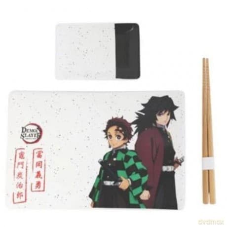 Demon Slayer Ceramic Sushi Set with Chopsticks Tanjiro & Giyu