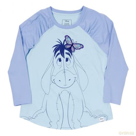 Winnie the Pooh by Loungefly Tee T-Shirt Unisex Eeyore Shirred Raglan Size L