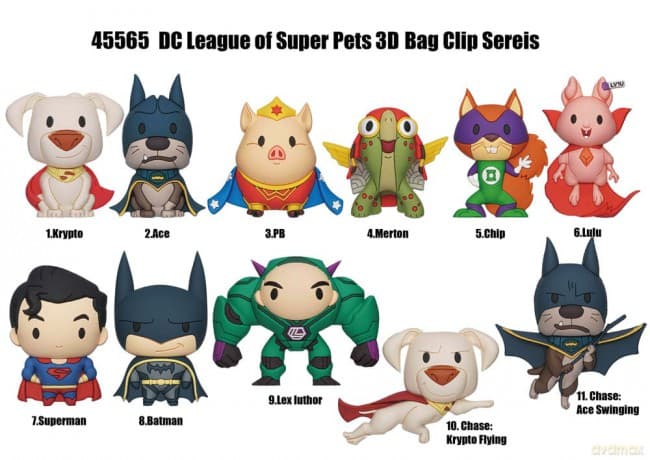 DC Super Pets 3D PVC Bag Clips Series 1 Display (24)