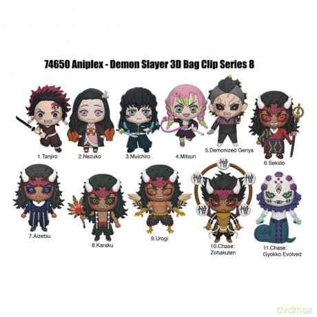 Demon Slayer Season 3 3D Foam Bag Clips Series 8 Display (24)