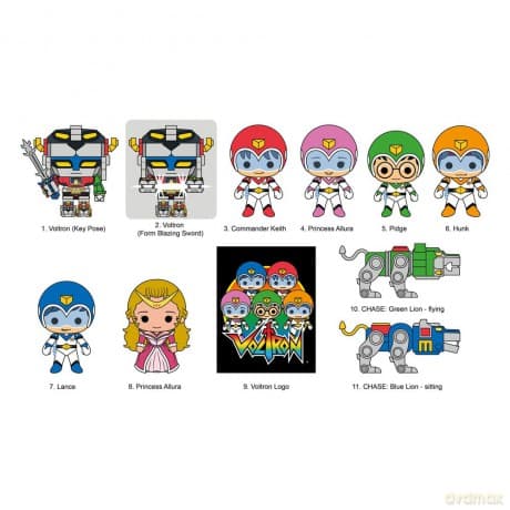 Voltron 3D PVC Bag Clips 40th Anniversary Display (24)
