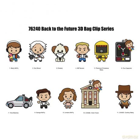 Back to the Future 3D PVC Bag Clips 40th Anniversary Series 1 Display (24)