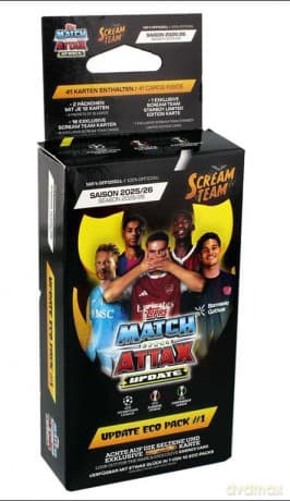 UEFA Champions League Match Attax Trading Cards 2025/26 Eco Pack Update Scream Team *German Version*