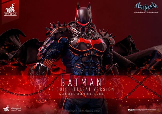 Batman Arkham Origins Videogame Masterpiece Action Figure 1/6 XE Suit Hellbat Version Hot Toys Exclusive 33 cm