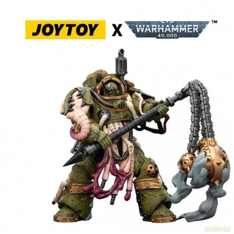 Warhammer 40,000 Action Figure Death Guard Blightlord Terminator 2 with Flail of Corruption 14 cm
