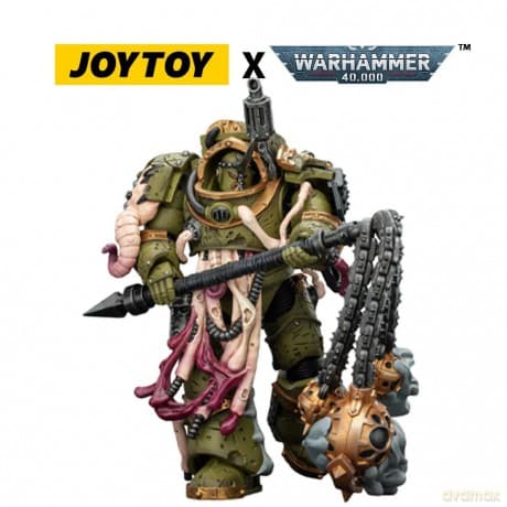 Warhammer 40,000 Action Figure Death Guard Blightlord Terminator 2 with Flail of Corruption 14 cm