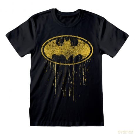 Batman T-Shirt Dripping Symbol Size L