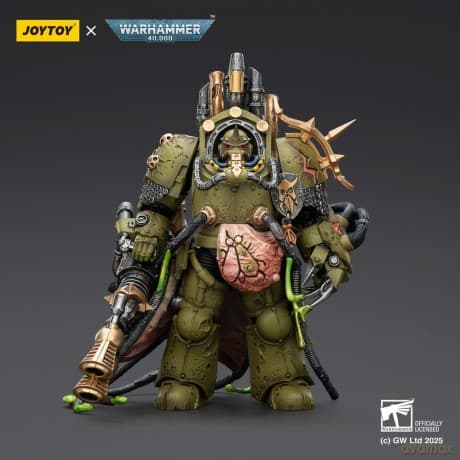 Warhammer 40,000 Action Figure Death Guard Lord of Virulence with Power Fist and Twin Plague Spewer 14 cm