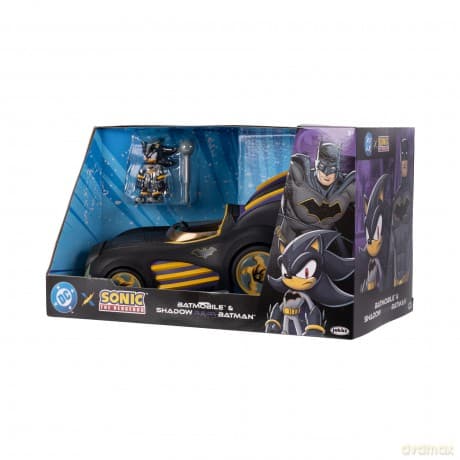 DC x Sonic - The Hedgehog Action Figure with Vehicle Shadow Batman & Batmobile 6 cm