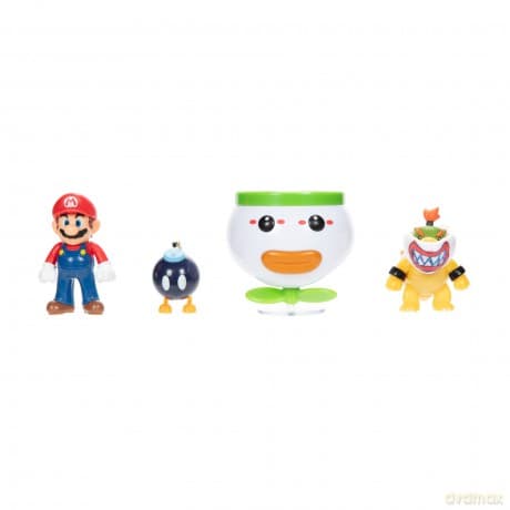 World of Nintendo Mini Figure 2-Pack Mario and Bowser Jr. Clown Car 6 cm
