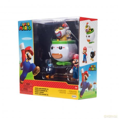 World of Nintendo Mini Figure 2-Pack Mario and Bowser Jr. Clown Car 6 cm