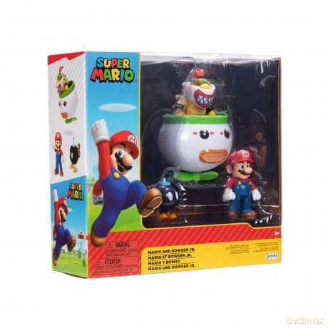 World of Nintendo Mini Figure 2-Pack Mario and Bowser Jr. Clown Car 6 cm