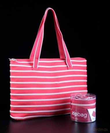 Torba z taśmy suwakowej Zipbag mała malinowa