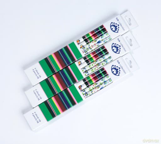 Zestaw ołówków folk z gumkami 4 sztuki