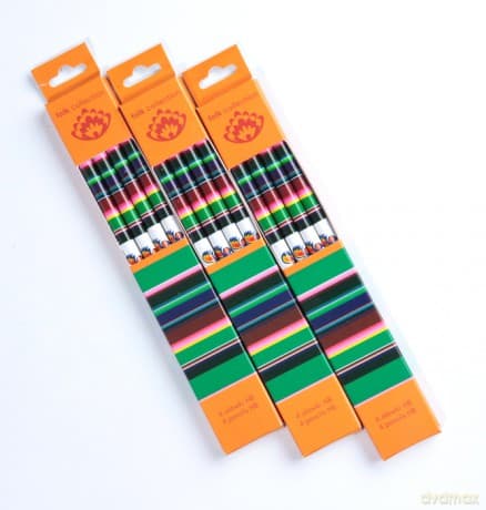 Zestaw ołówków z gumkami folk łowicz kogut 4 sztuki