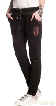 The Rolling Stones: Tongue (Washed Black - Medium) (Girlie Sweat Pants)
