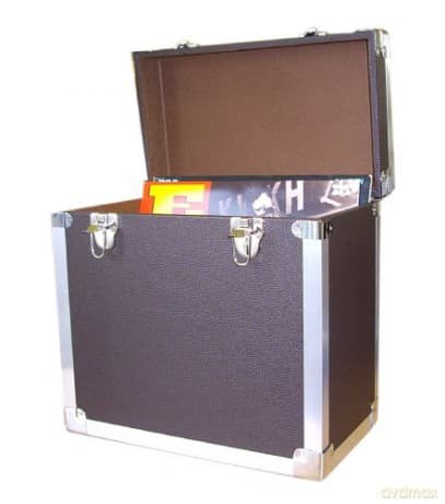 Black: 50 LP Record Storage Carry Case pudełko do przechowywania winyli