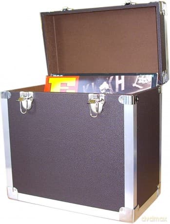 Black: 50 LP Record Storage Carry Case pudełko do przechowywania winyli