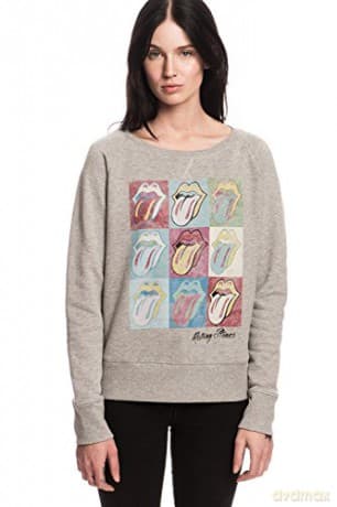 The Rolling Stones: Multicoloured Tongue (Grey - X-Small) (Girlie Sweatshirts)