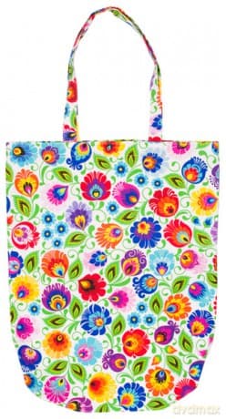 Torba bawełniana FOLK - łowicka biała