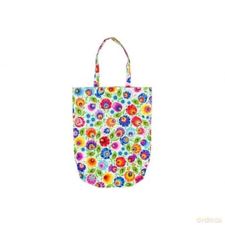 Torba bawełniana FOLK - łowicka biała