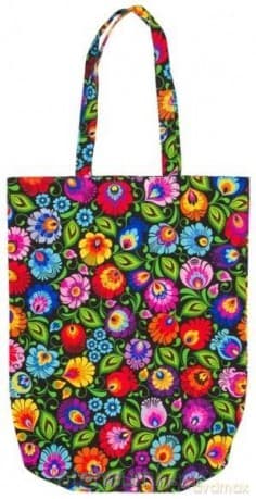 Torba bawełniana FOLK - łowicka czarna