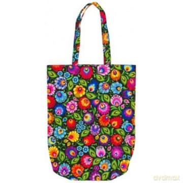 Torba bawełniana FOLK - łowicka czarna